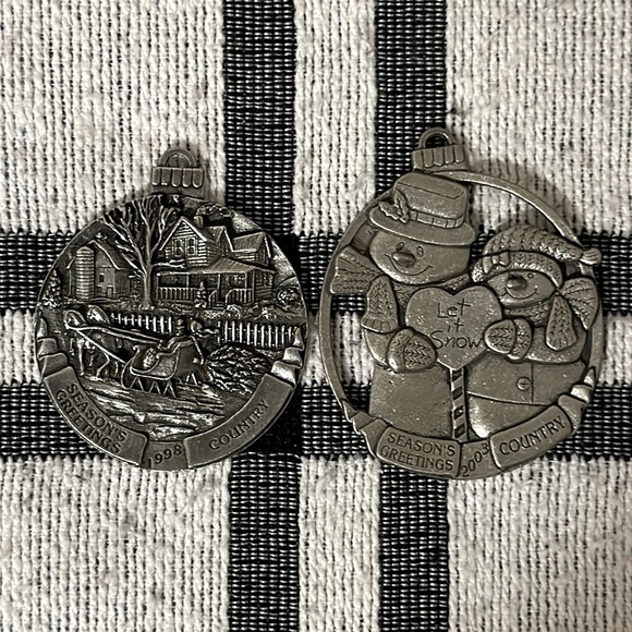 Vintage Country Store Pewter Ornaments - Picture 3 of 5